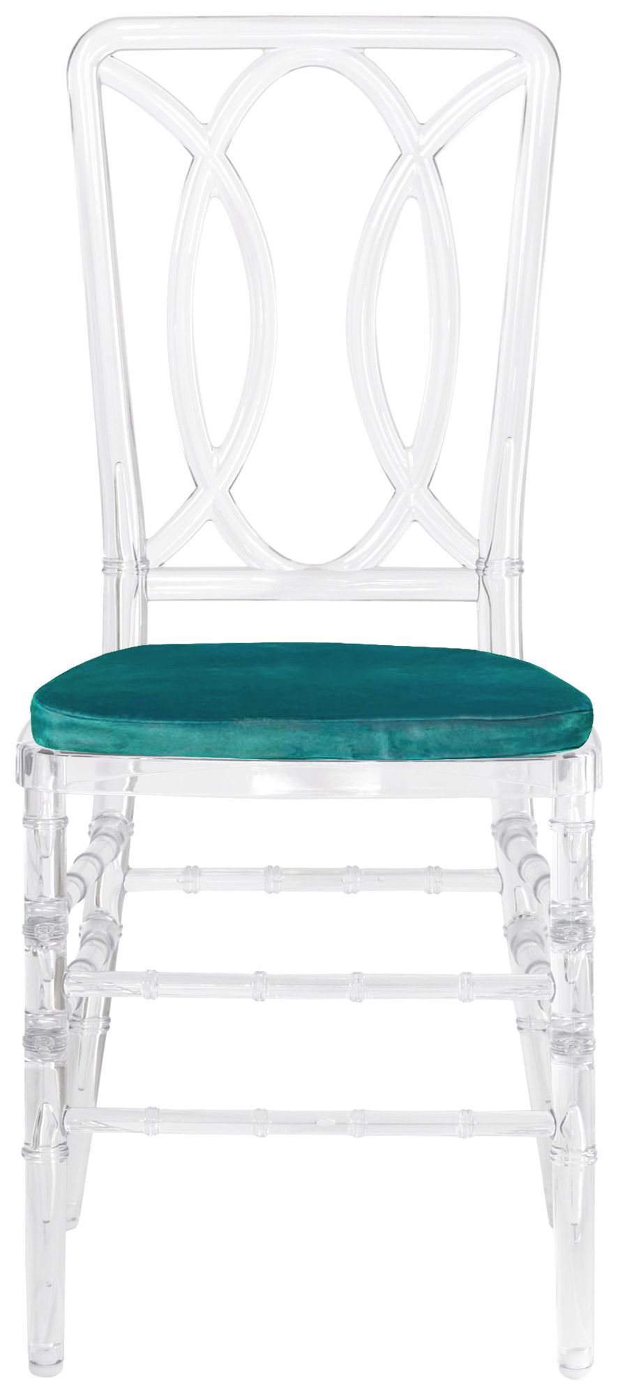Стул ХЭМПСОН прозрачный с изумрудной бархатной подушкой #335