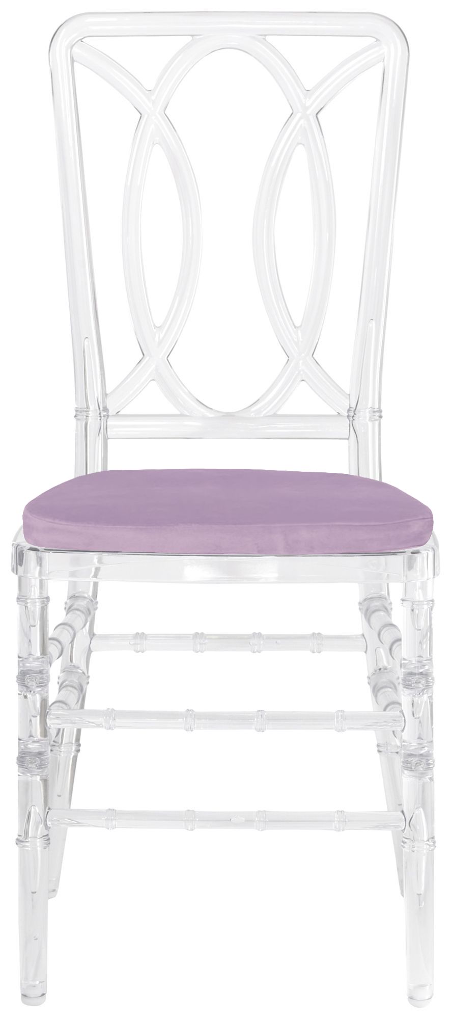 Стул ХЭМПСОН прозрачный с лиловой бархатной подушкой #425/426