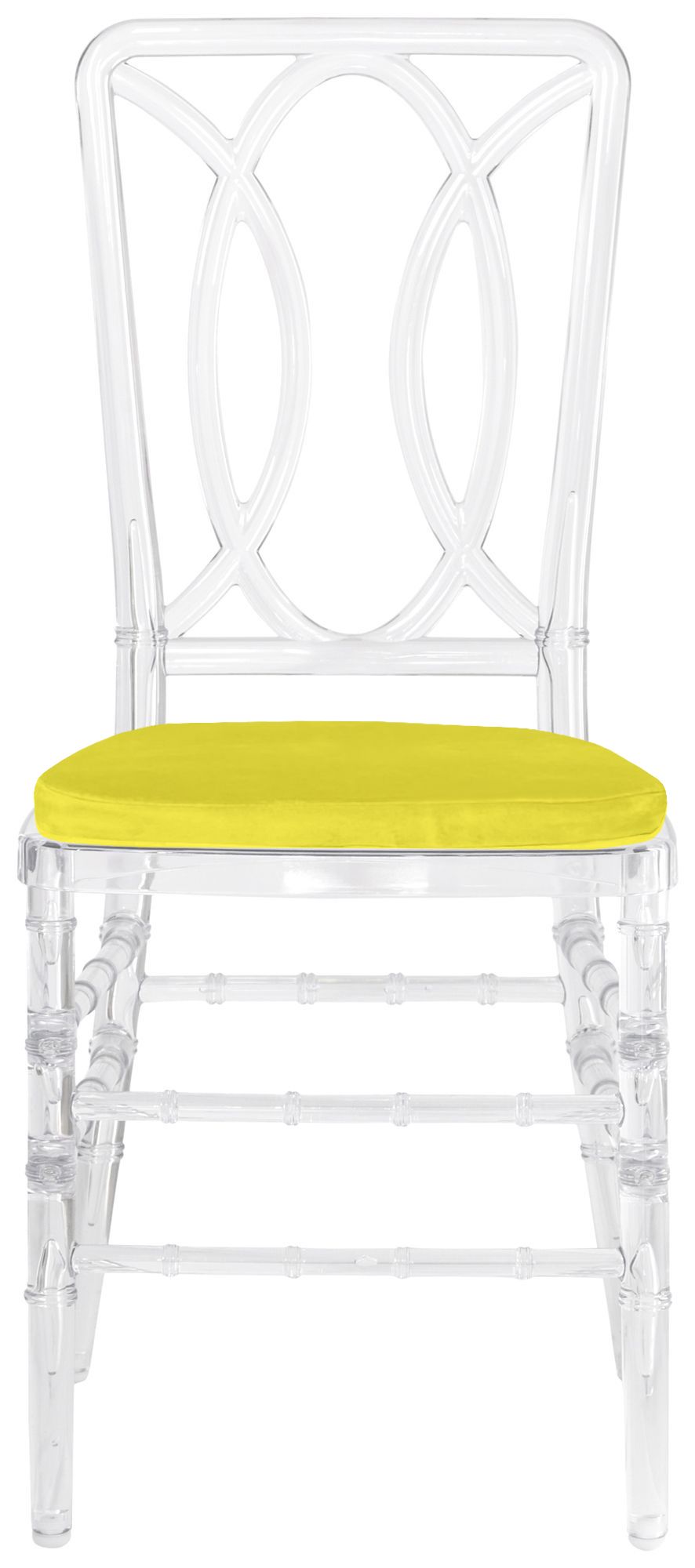 Стул ХЭМПСОН прозрачный с лимонной бархатной подушкой #314