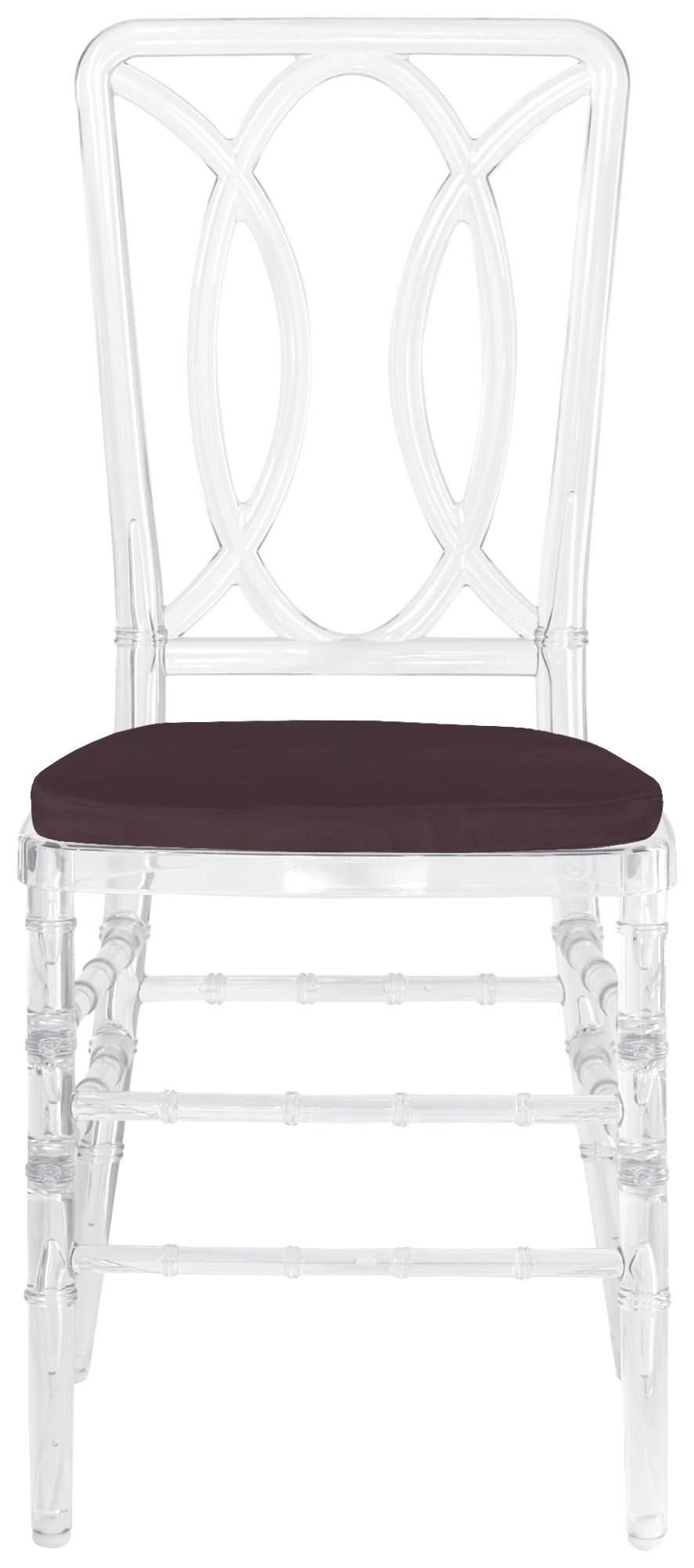 Стул ХЭМПСОН прозрачный с шоколадной бархатной подушкой #333/329