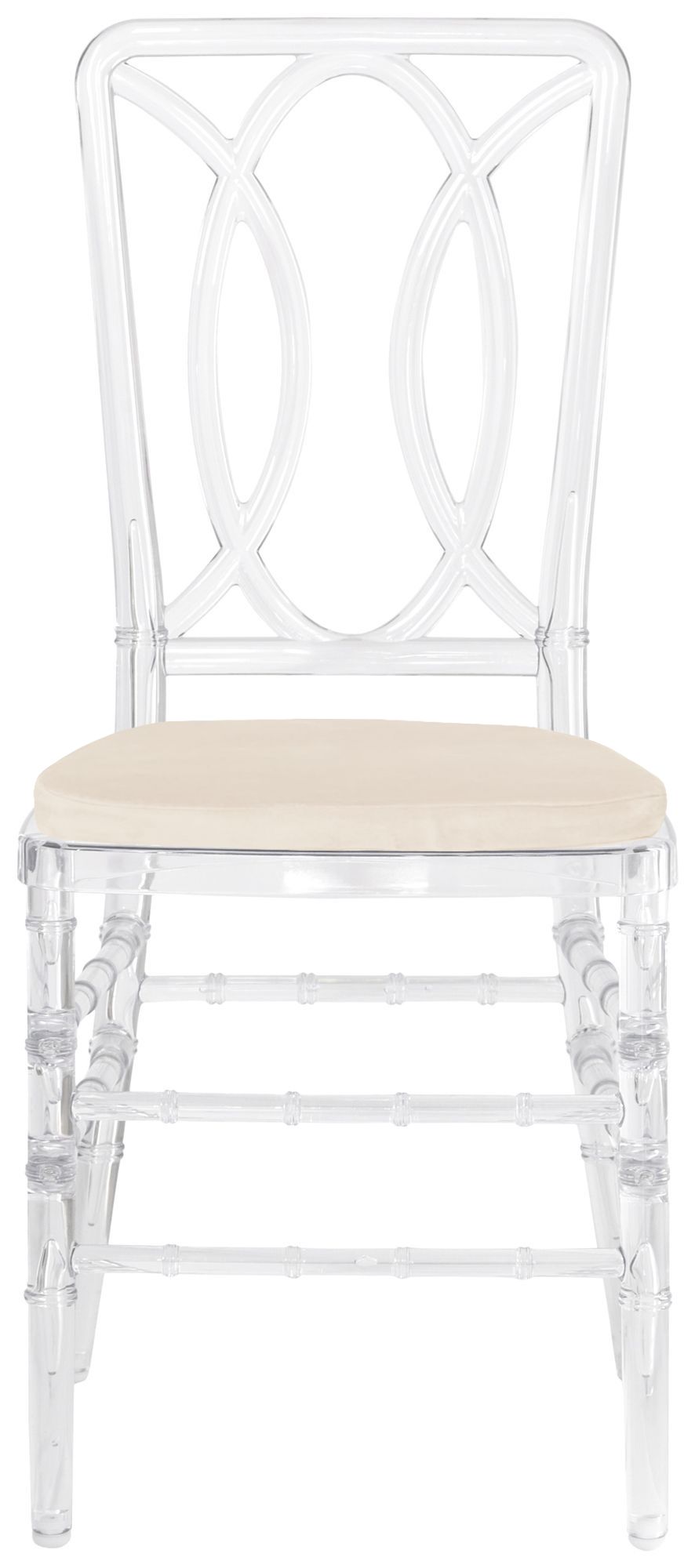 Стул ХЭМПСОН прозрачный со светло-бежевой бархатной подушкой #439