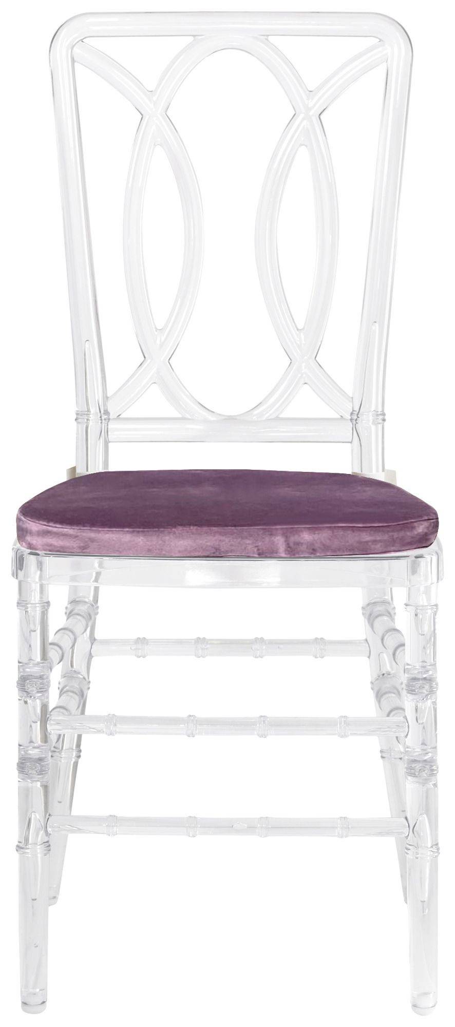 Стул ХЭМПСОН прозрачный с цвета пыльный инжир бархатной подушкой #418/419
