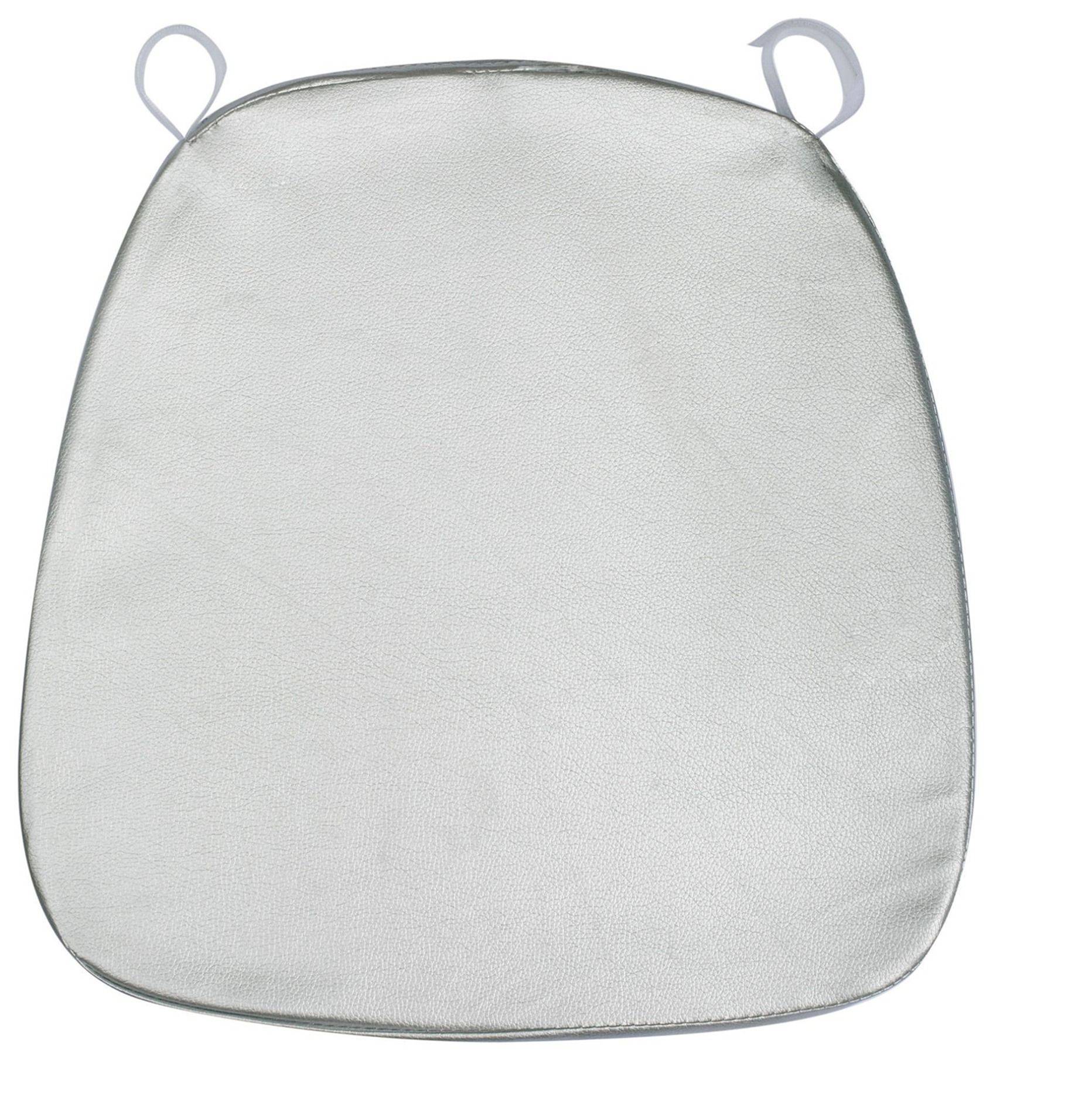 Мягкая ПОДУШКА для пластикового стула серебряная #811