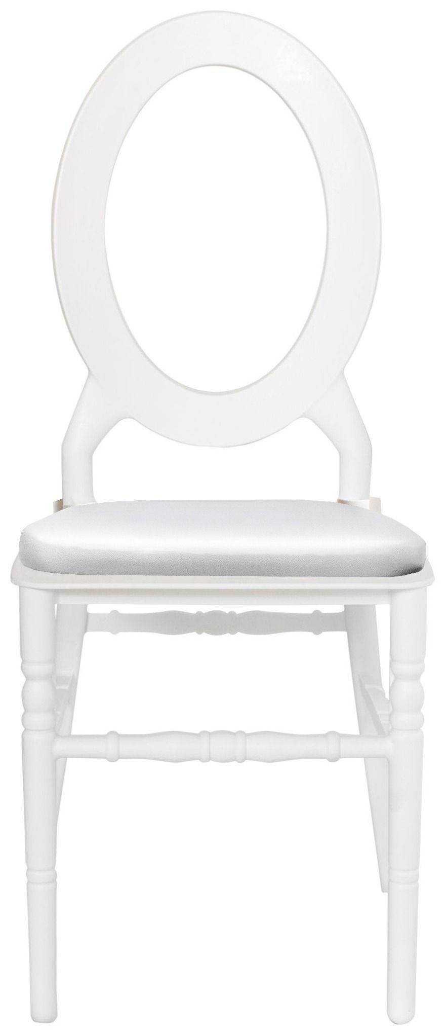 Стул ДОМИНГО белый с белой подушкой #807