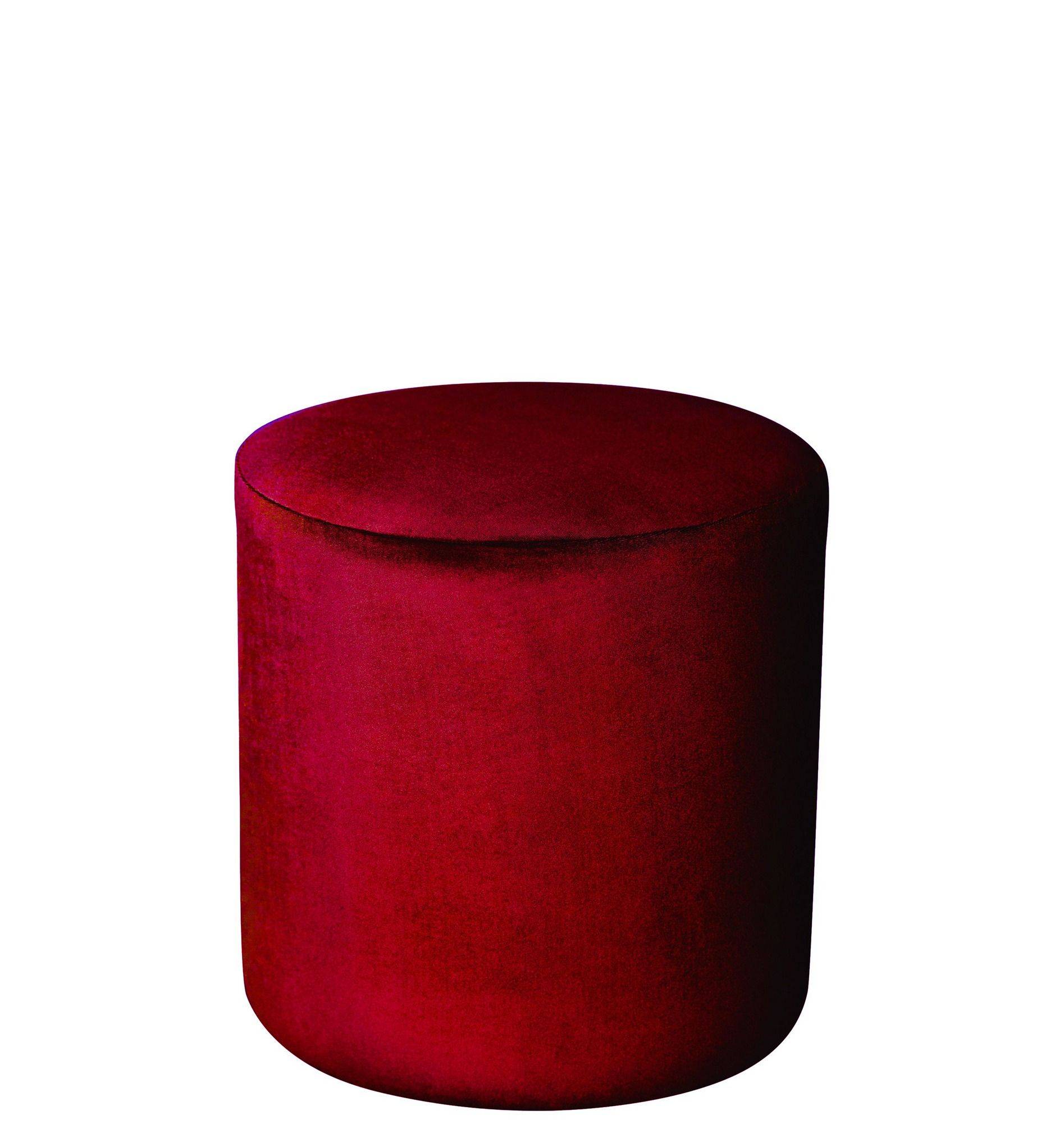 Пуф средний НОРМАН бархатный ярко-красный #322