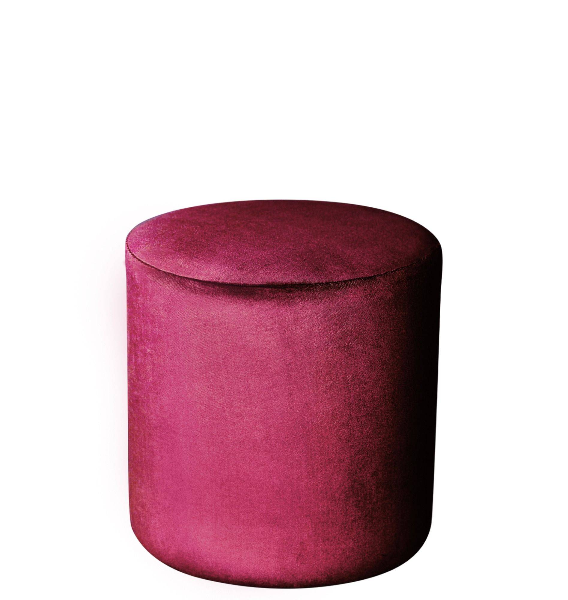 Пуф средний НОРМАН бархатный БОРДОВЫЙ #325