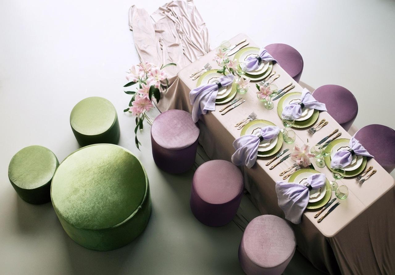 Вересковый сет с пуфами