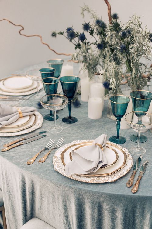 Серо-голубой сет с чернильными акцентами