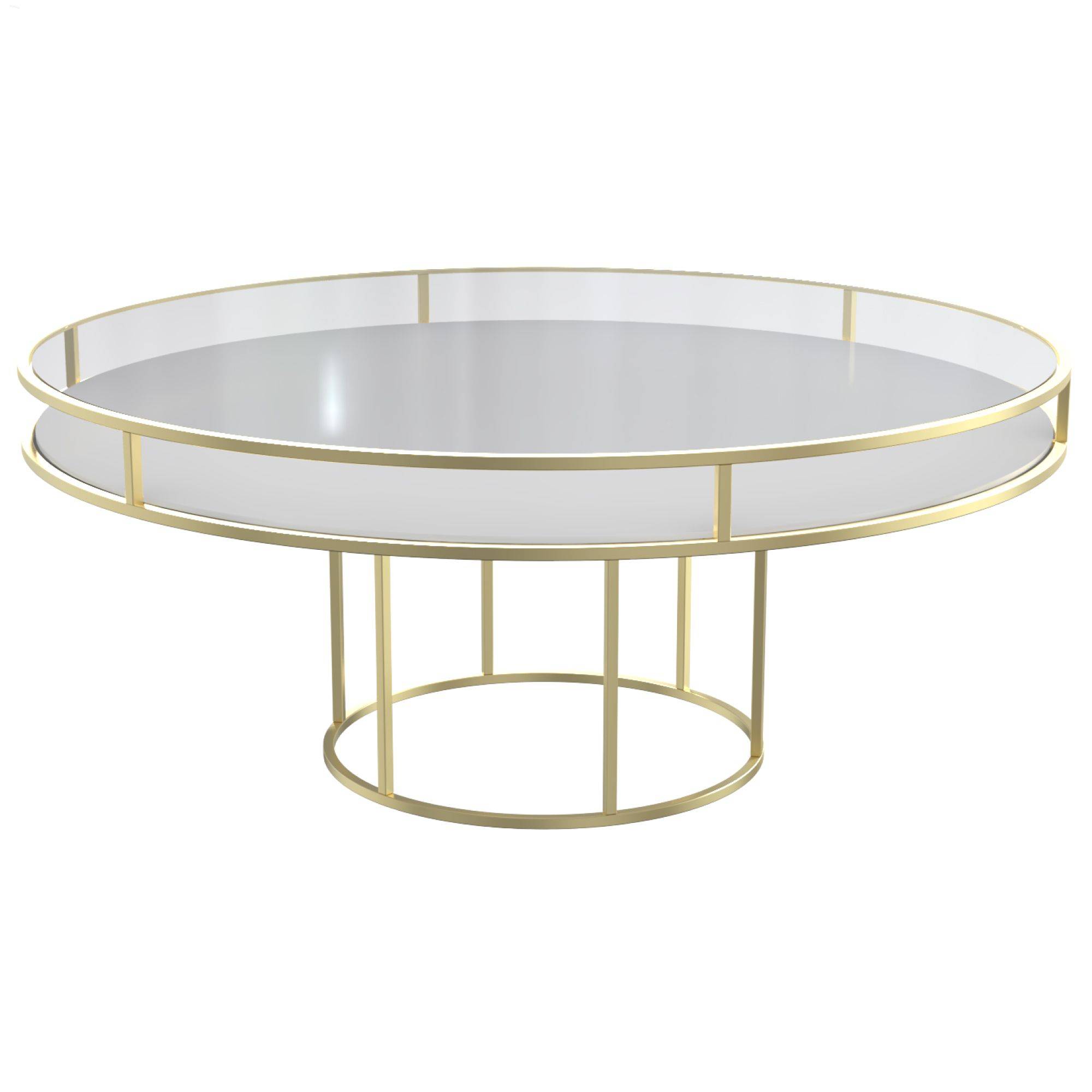 Аренда стол КОРНЕЛЛ круглый бело-золотой | Go Rent