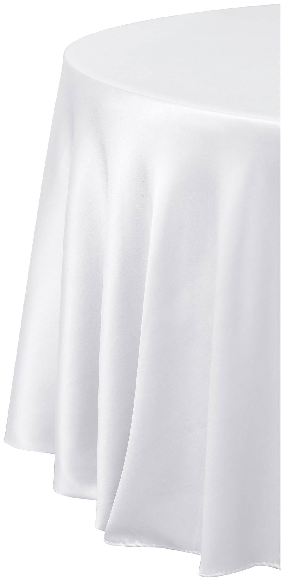 Скатерть НОТА круглая атласная белая в аренду | Go Rent 