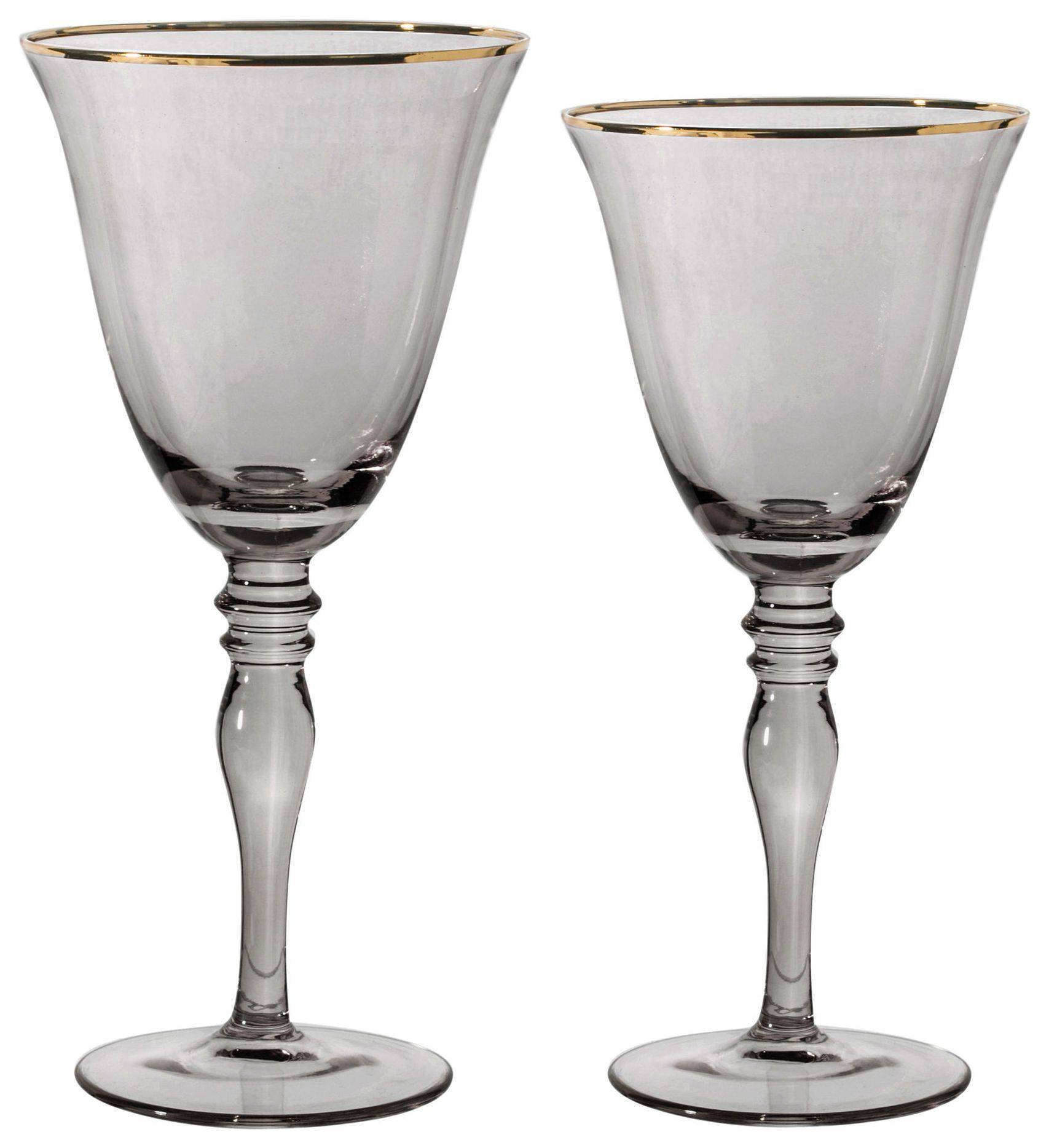 Бокал прозрачный серый КИЛИАН – набор из 2