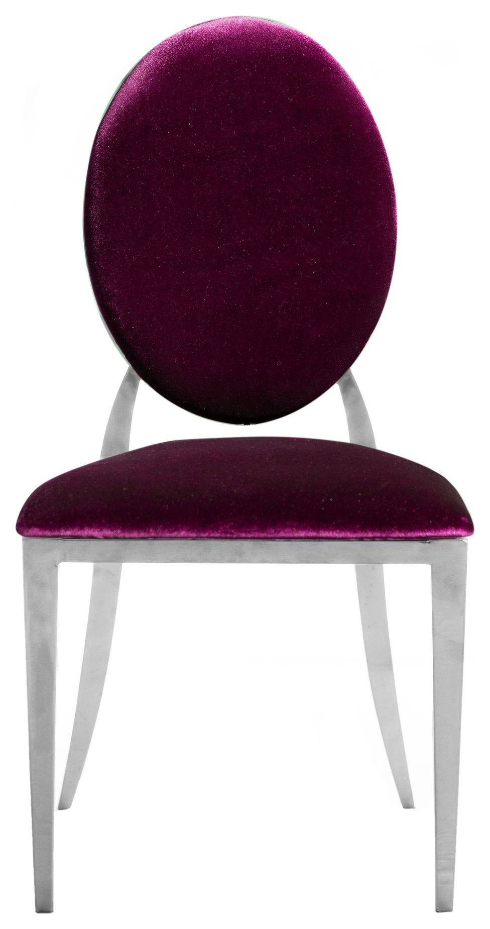 Стул серебряный ДЮПОН бургунди #327