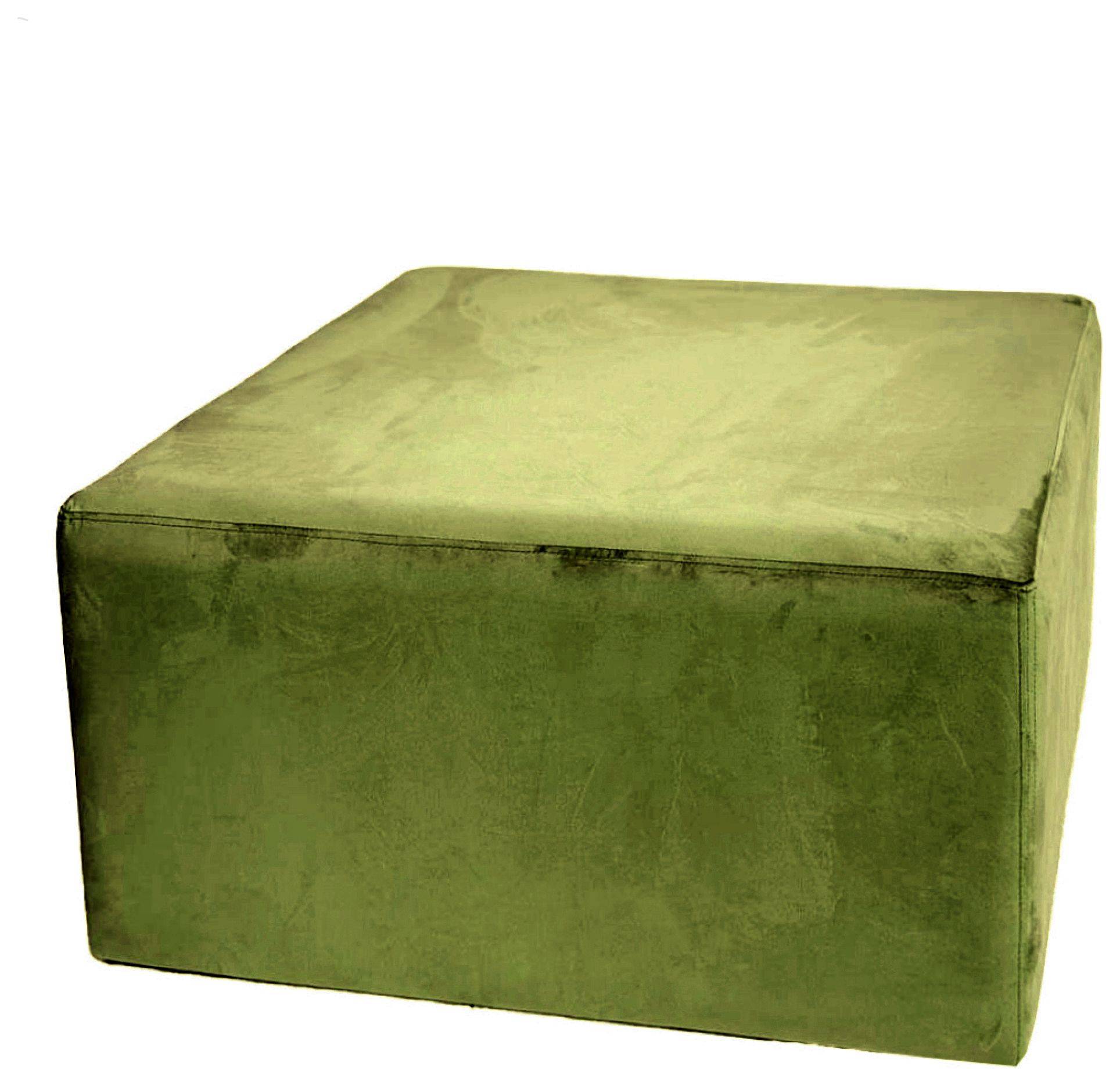 Пуф-куб большой АРНО бархатный зеленый #315