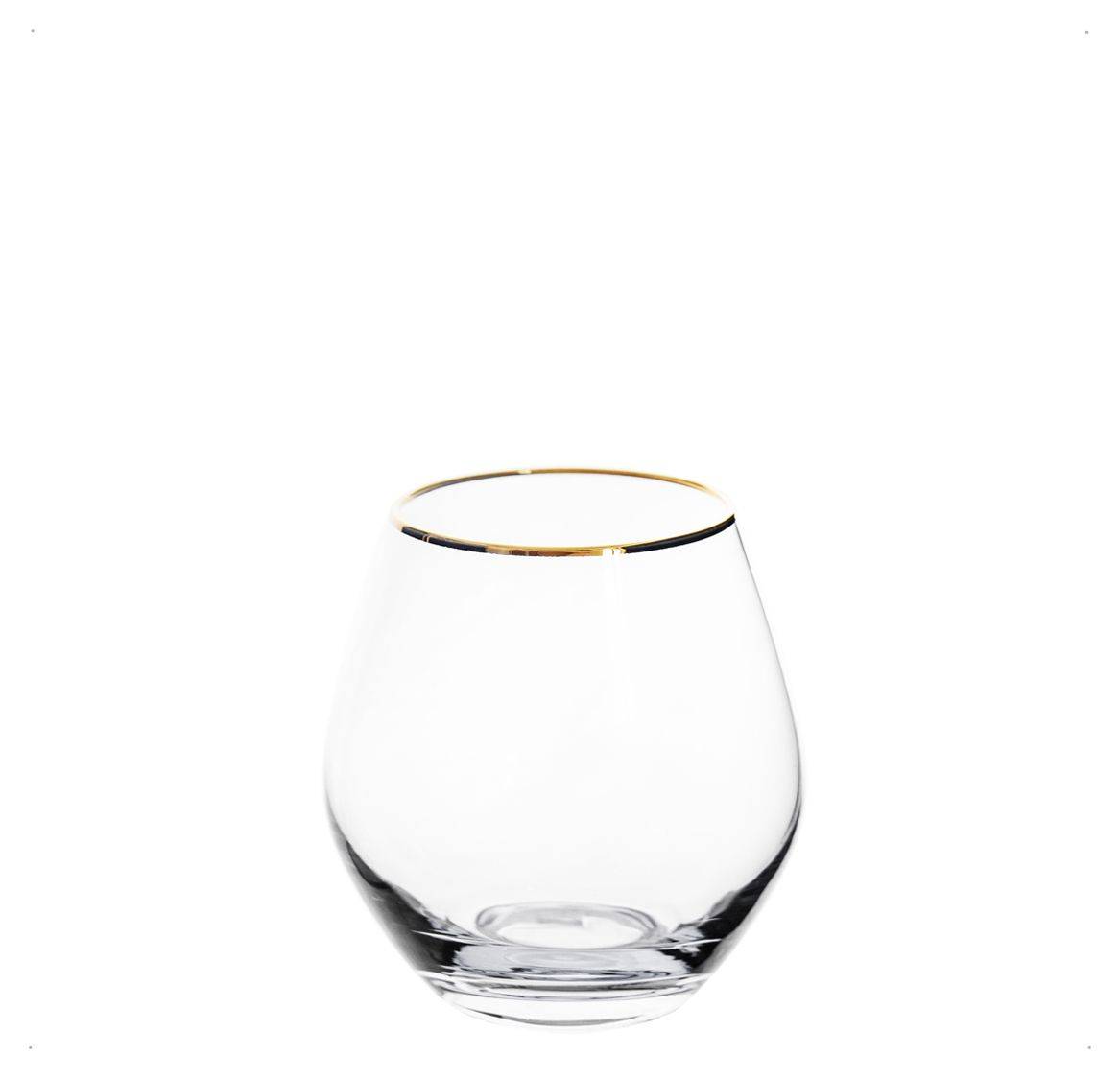 Бокал прозрачный с золотым кантом АЛОНСО 380 мл