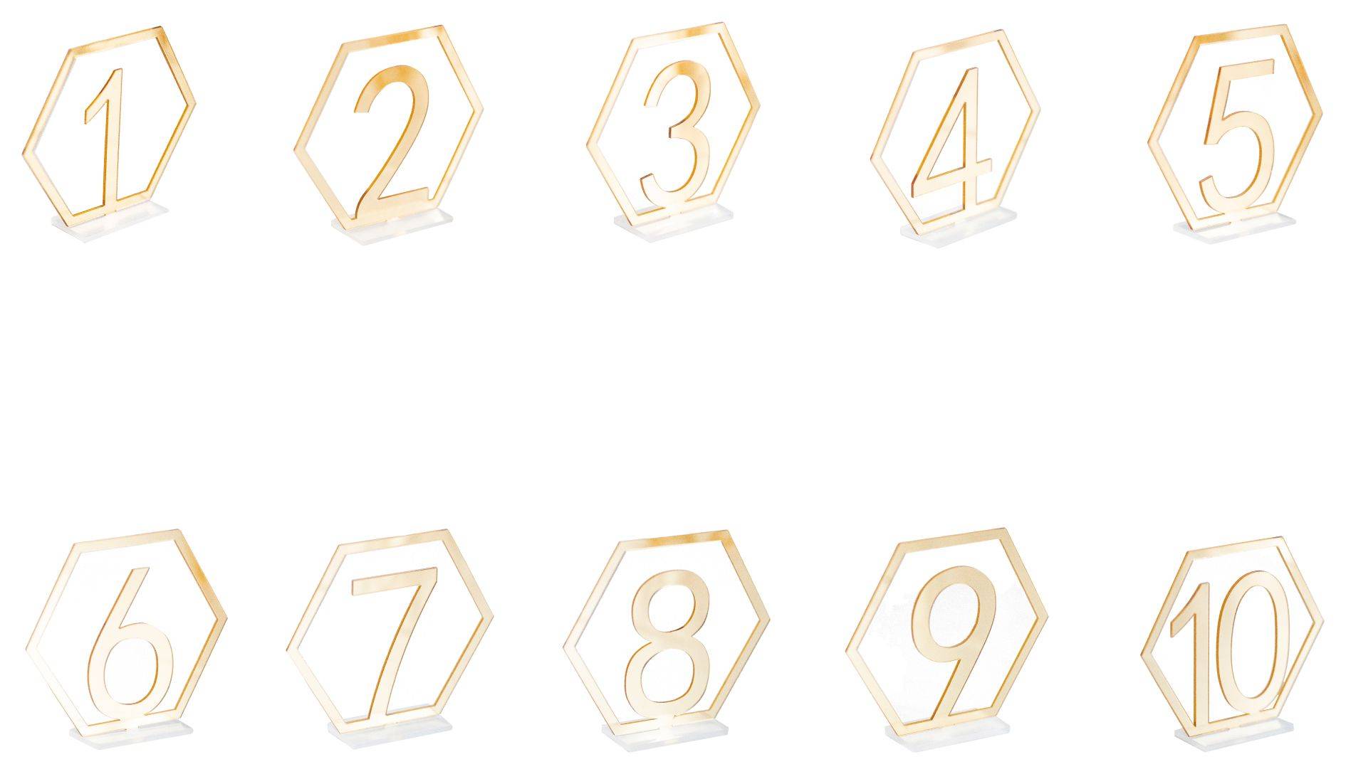 Номерки для стола золотые ЭРБ - комплект 1-10