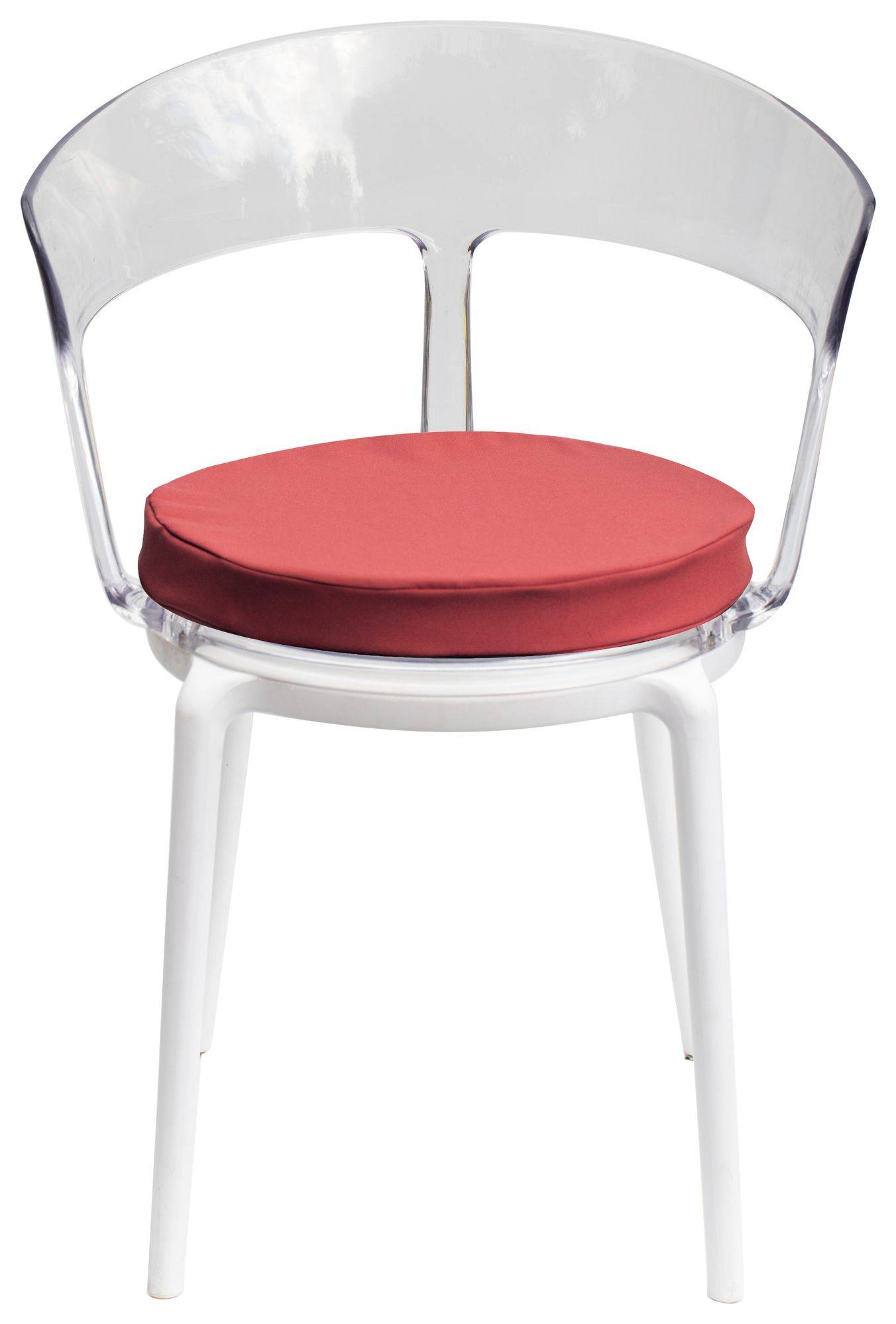 Стул прозрачный РУФФО с цвета "гончарная глина" габардиновой подушкой #508