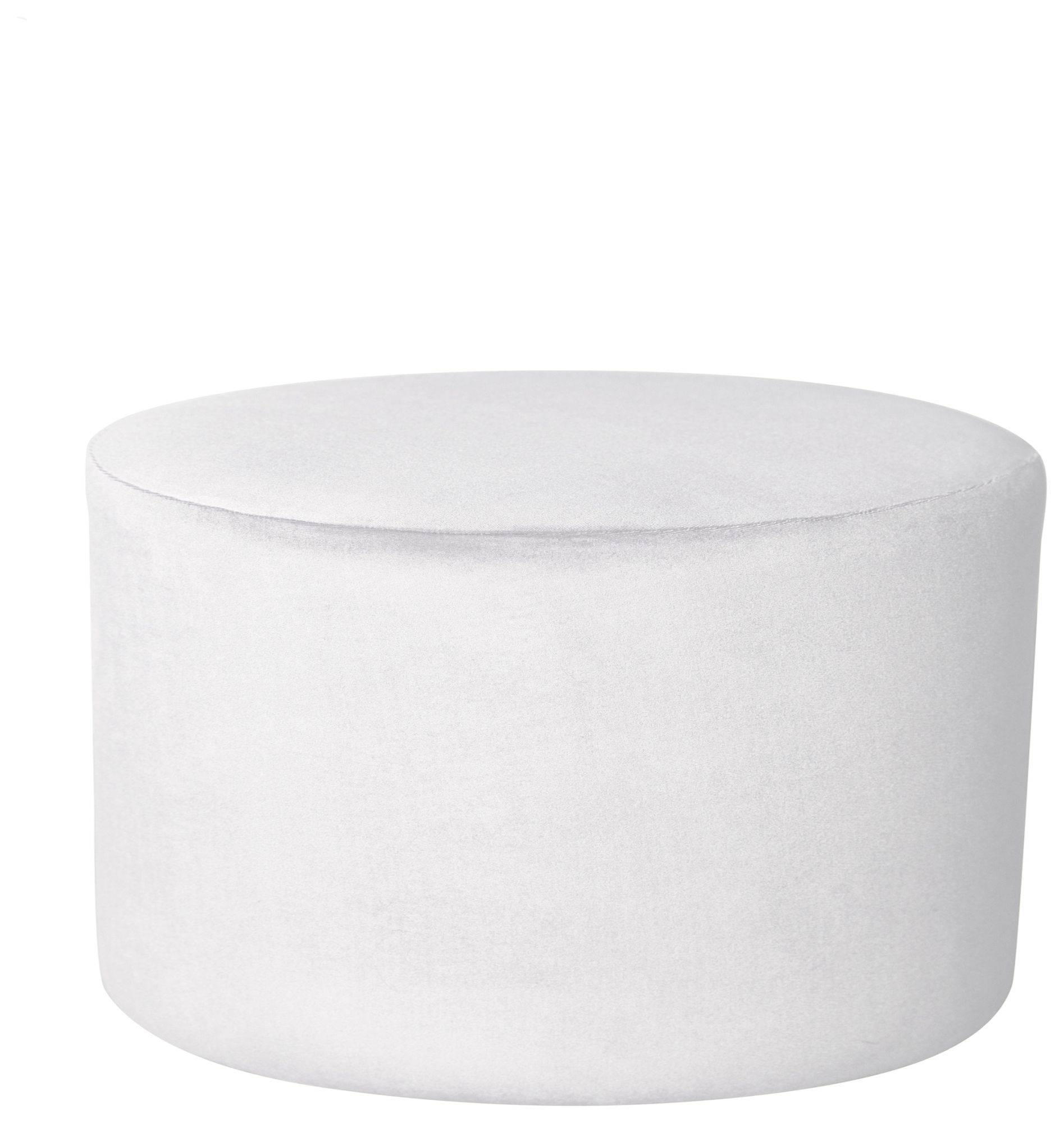 Пуф большой НОРМАН бархатный белый #301