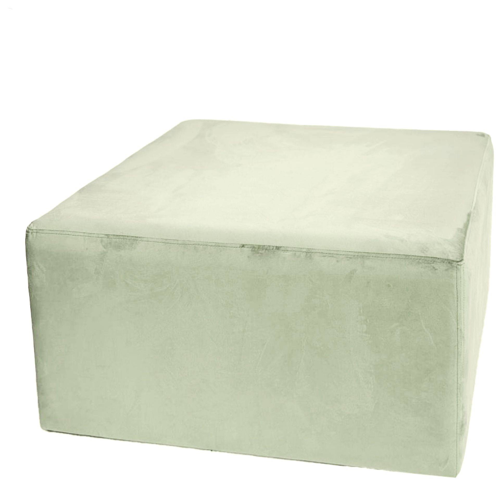 Бархатный пуф-куб АРНО папоротникового цвета