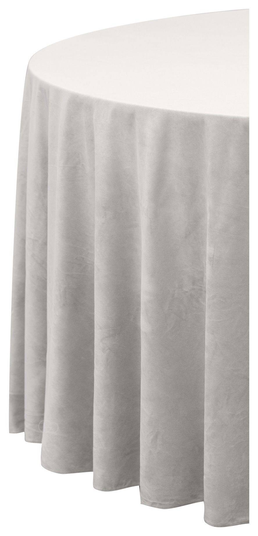 Скатерть круглая БАРХАТНАЯ бесшовная Альт ЖЕМЧУЖНО-СЕРАЯ #405