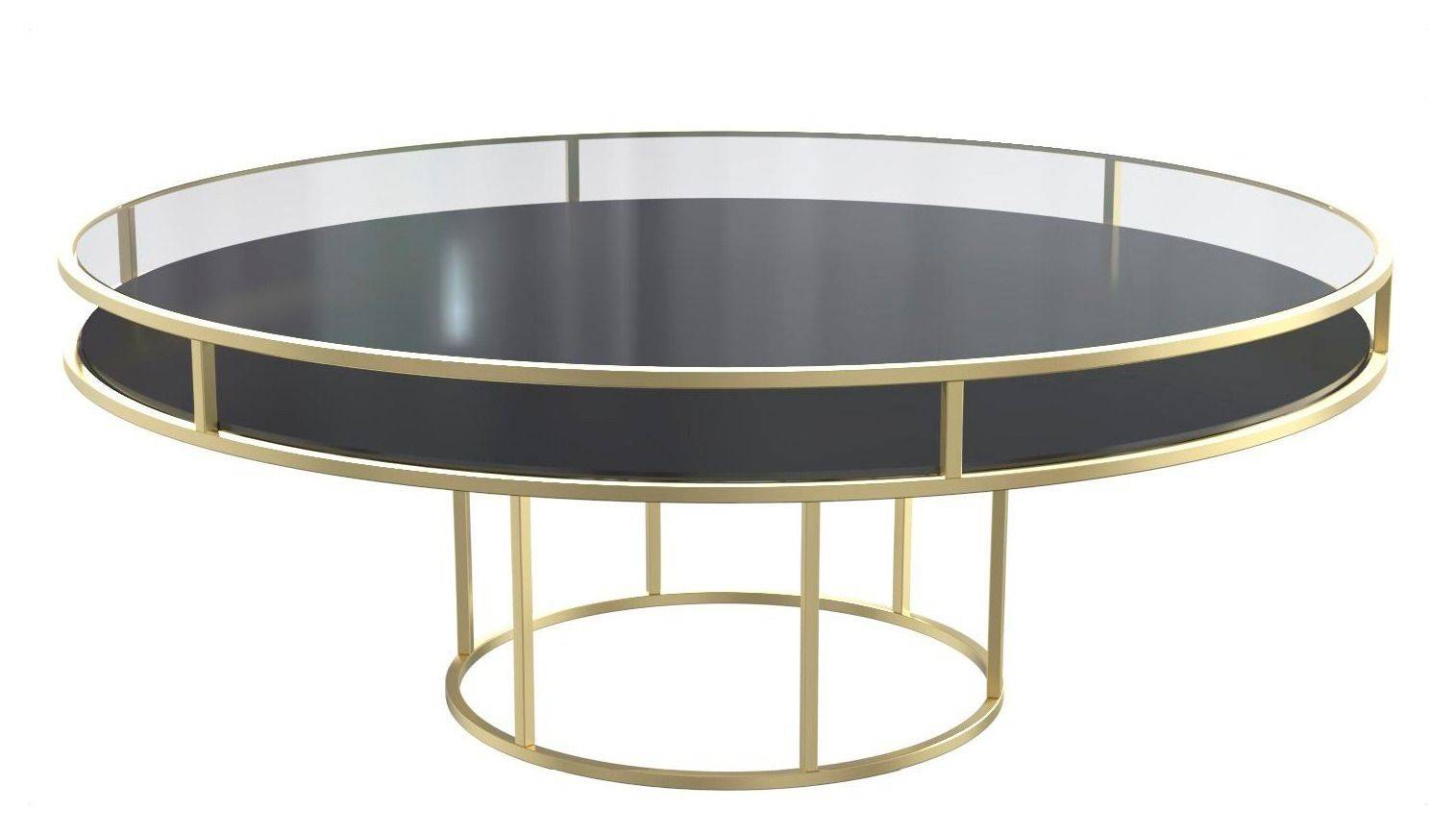 Аренда стол КОРНЕЛЛ круглый черный с золотом низкий | Go Rent