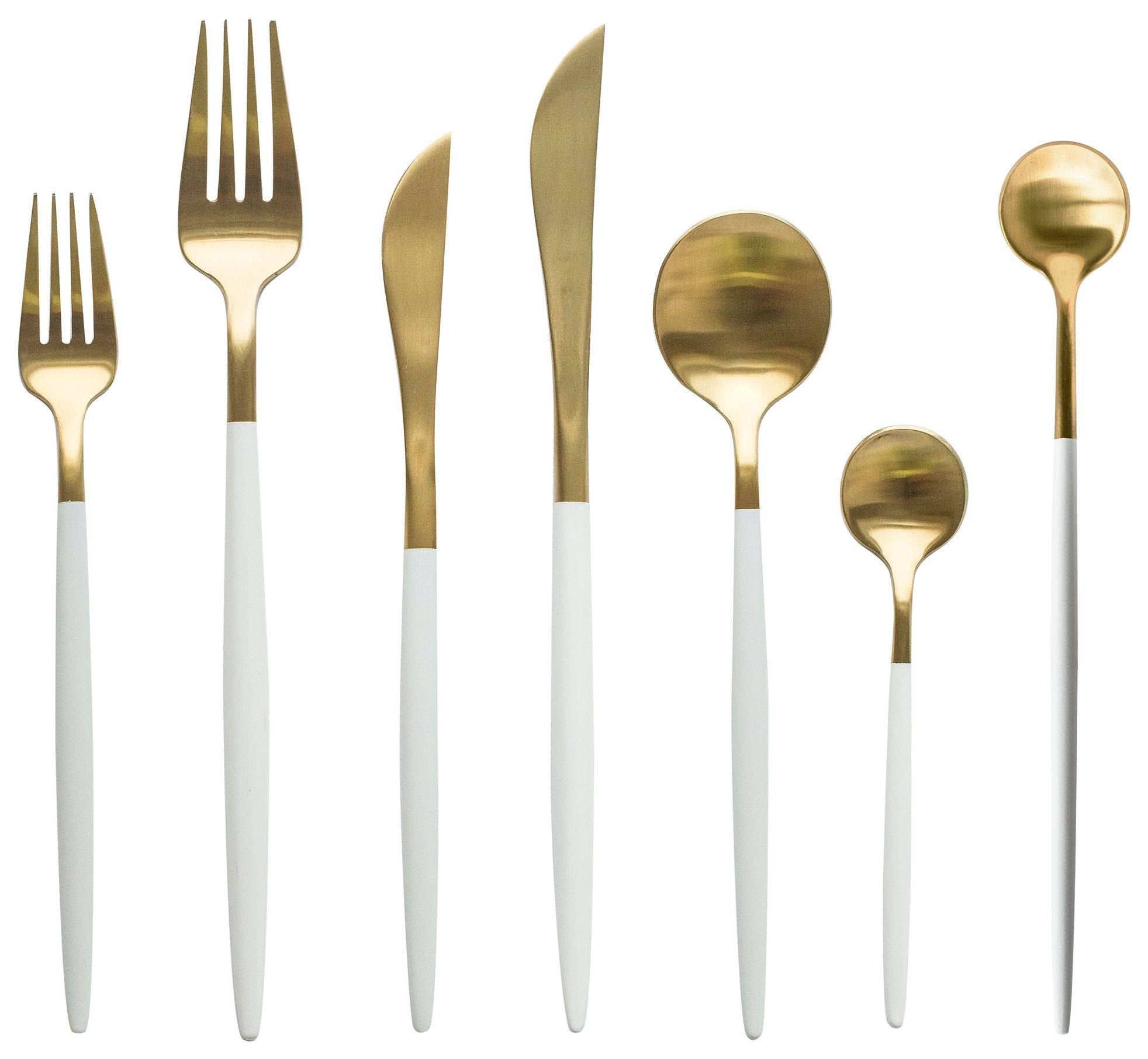 Приборы бело-золотые БЕЙКЕР – набор из 7 предметов