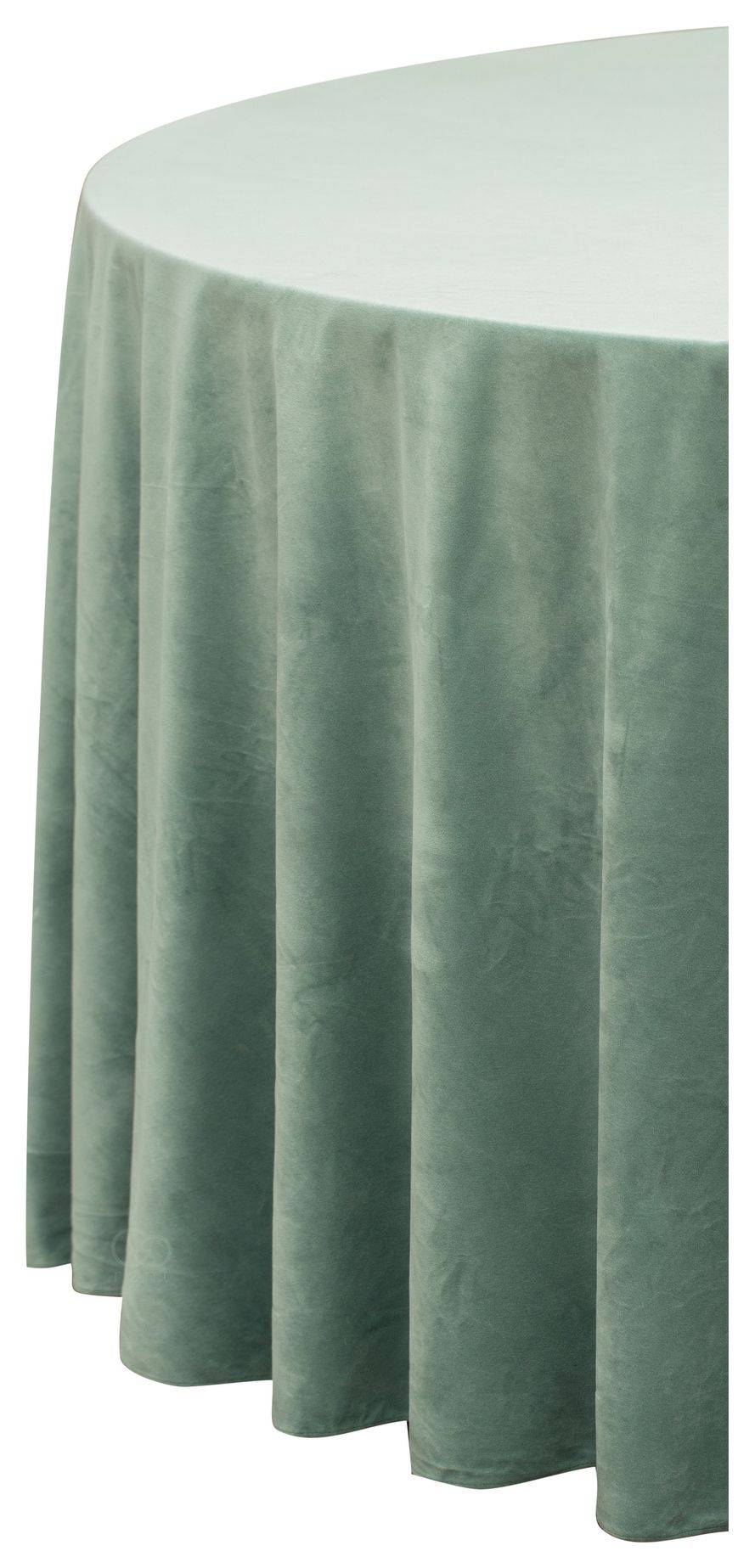 Скатерть круглая БАРХАТНАЯ бесшовная Альт МЕНТОЛОВАЯ #430