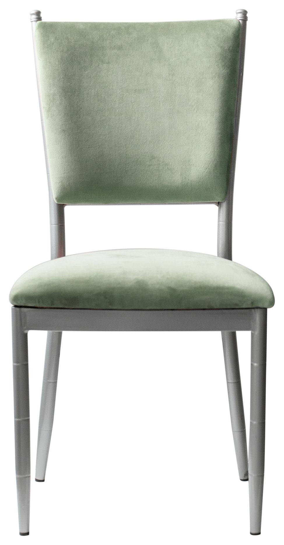 Стул серебряный БРЭМ папоротниковый бархатный #412