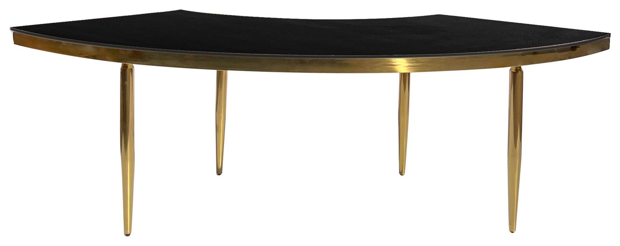 Стол-волна Гейбл черный бархатный с золотом в аренду| Go Rent