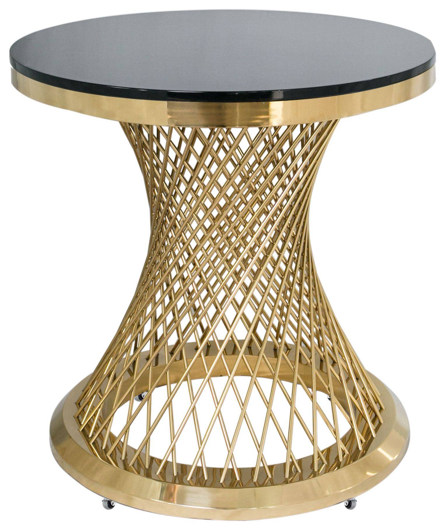 Стол для торта ГЕРОЛЬД на колёсиках черно-золотого цвета