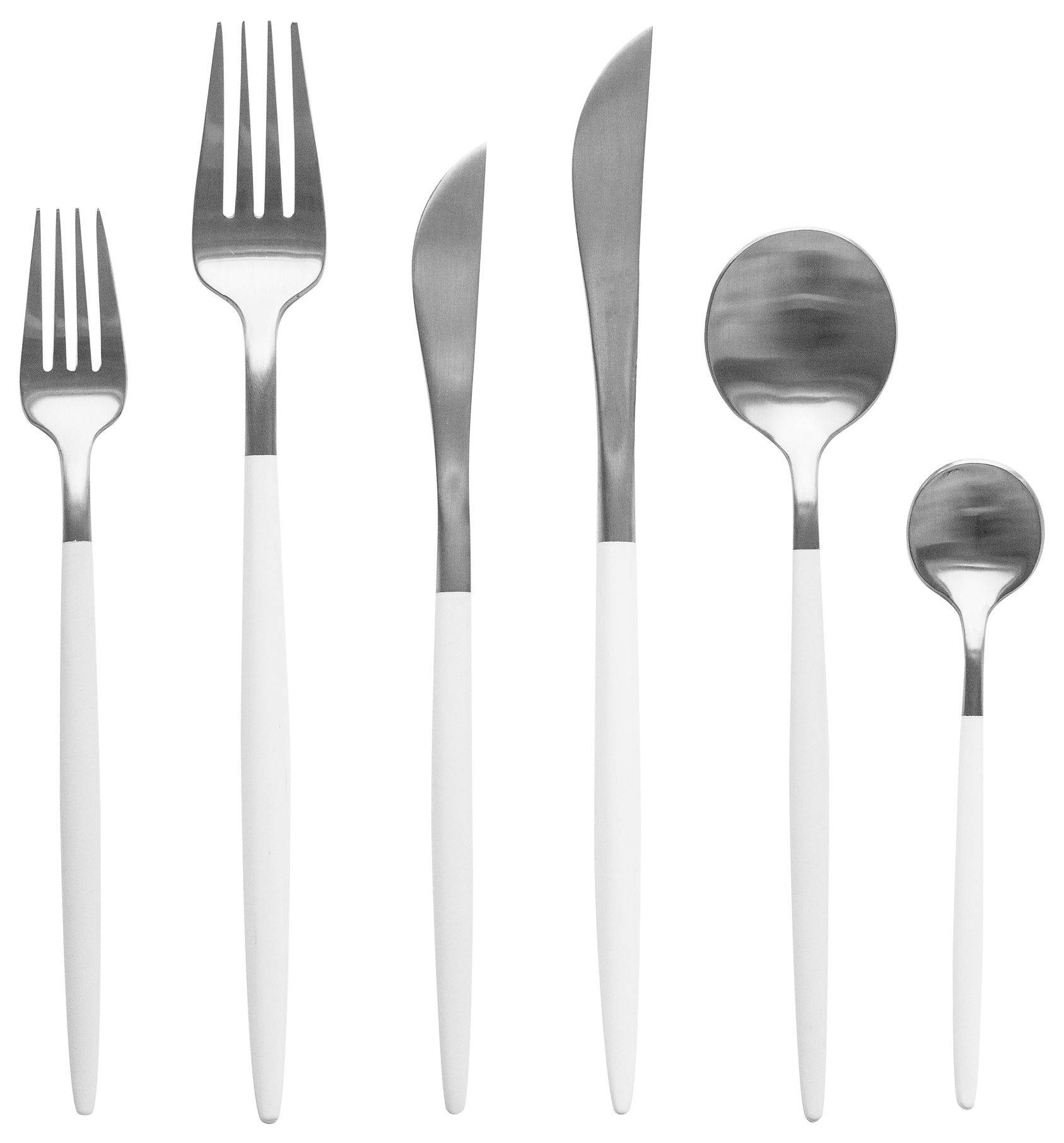 Приборы бело-серебряные БЕЙКЕР – набор из 6 предметов