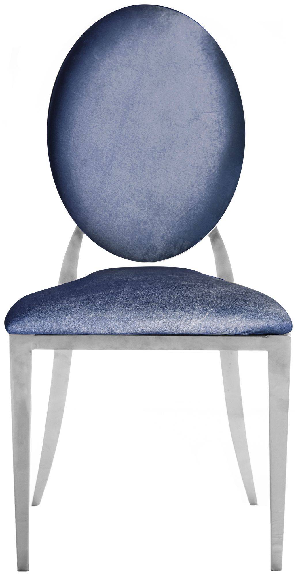 Стул серебряный ДЮПОН жемчужно-синий #309