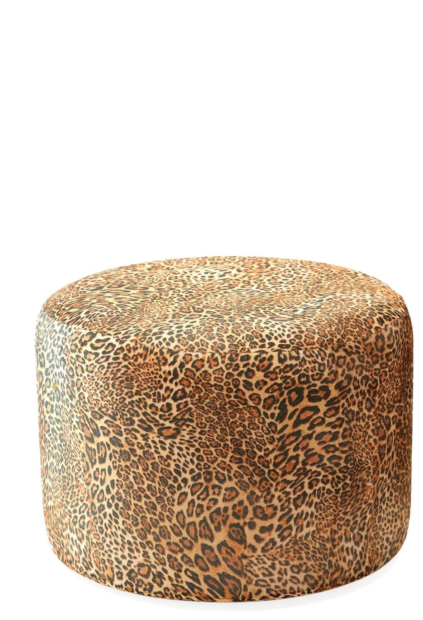 Пуф леопардовый НОРМАН бархатный малый #331