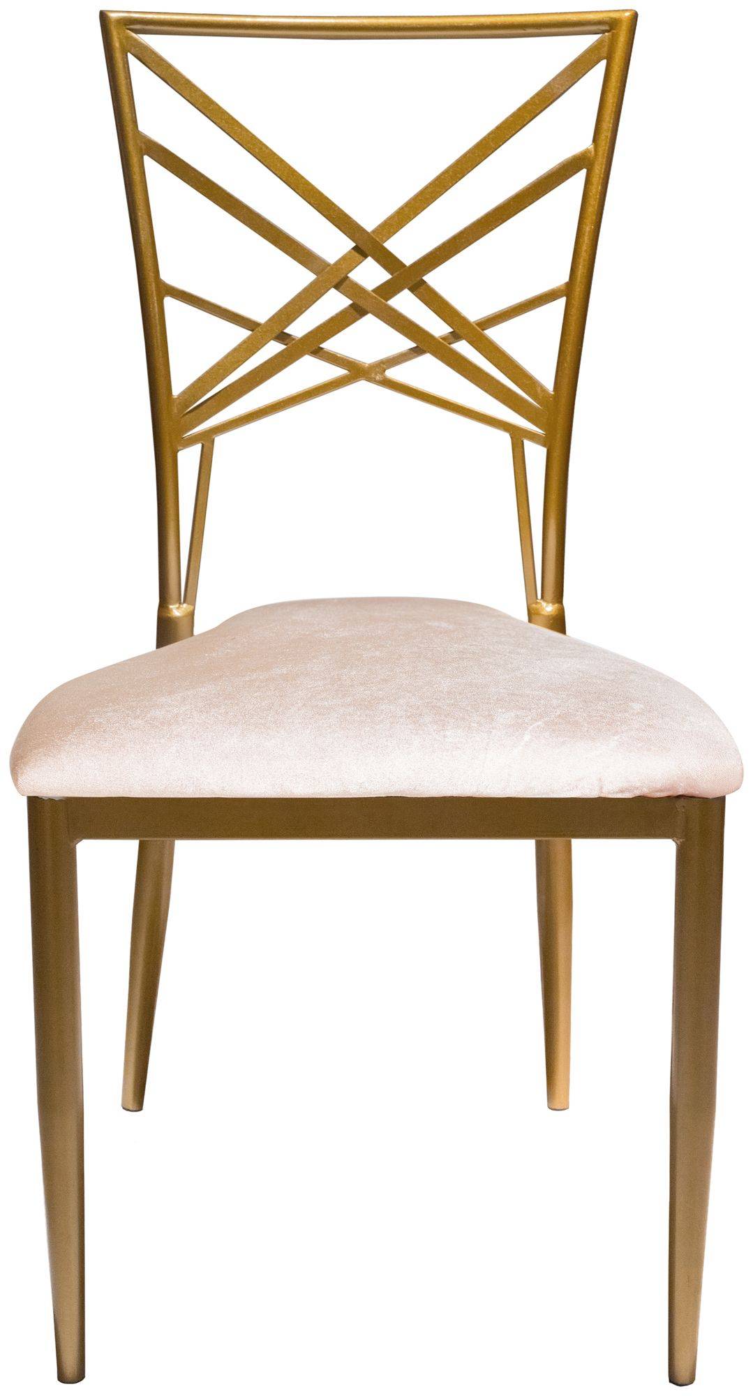 Стул золотой ОКТАВА жемчужно-розовый бархатный #303