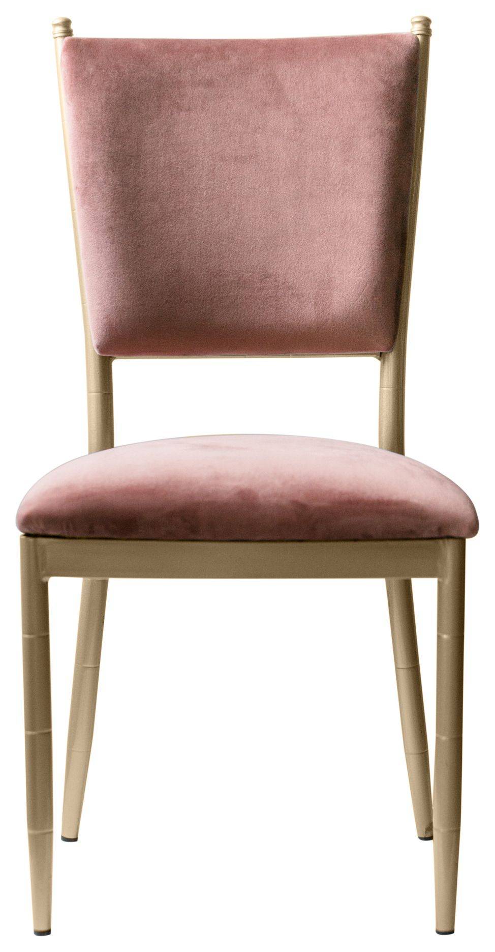 Стул золотой БРЭМ пыльно-розовый бархатный #415