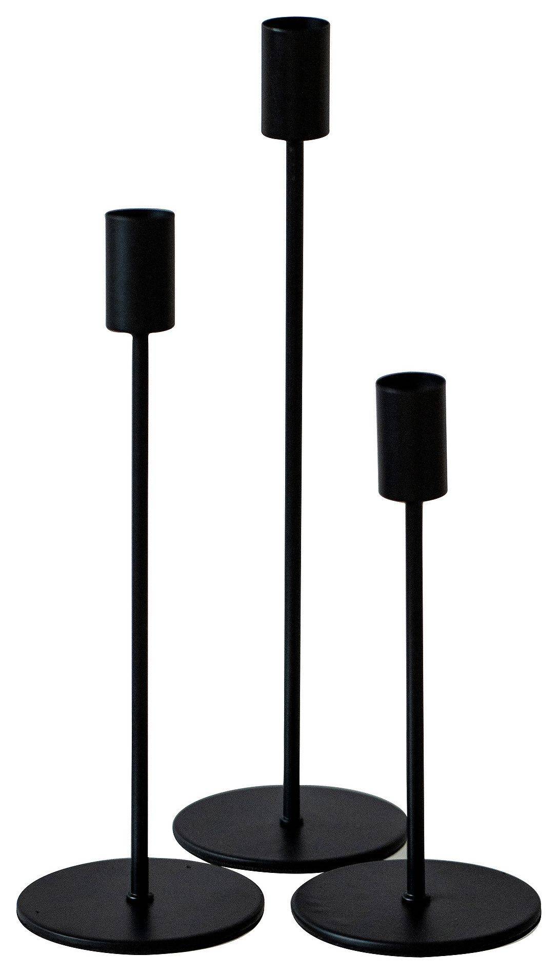 Подсвечники черные БЛАЗИС – набор из 3 предметов