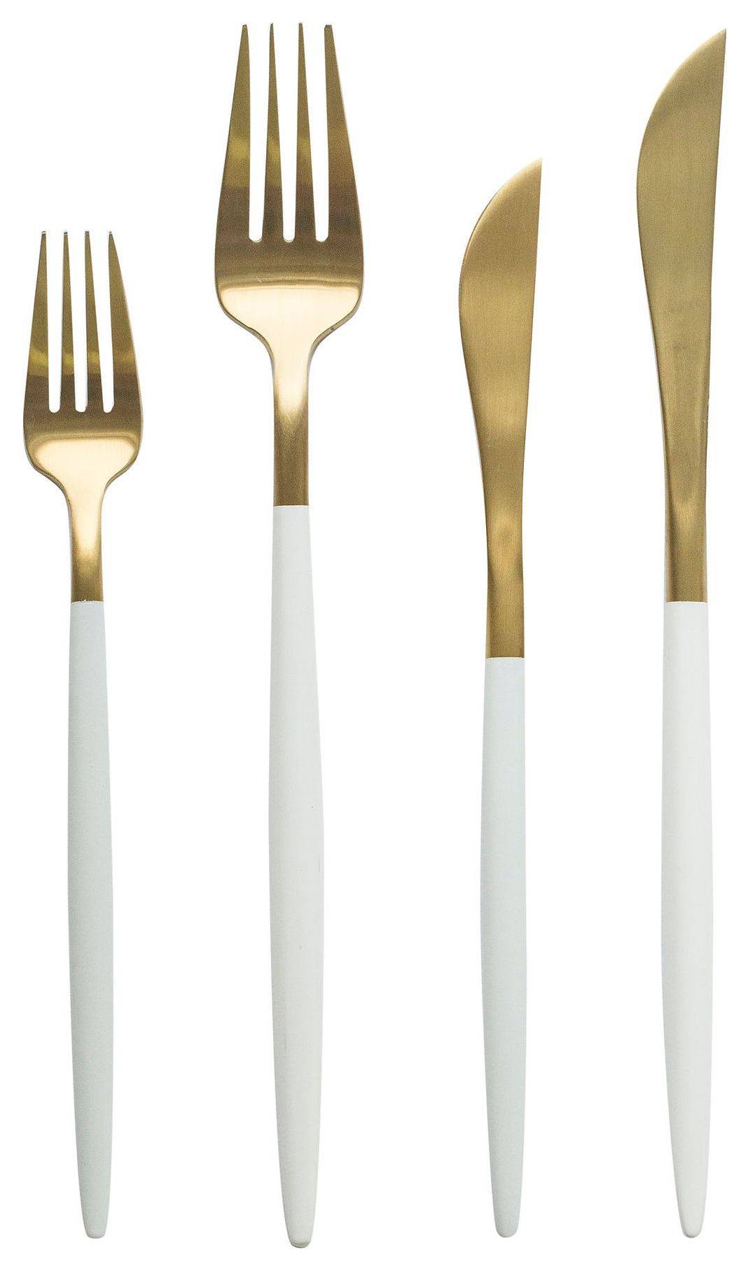 Приборы бело-золотые БЕЙКЕР – набор из 4 предметов