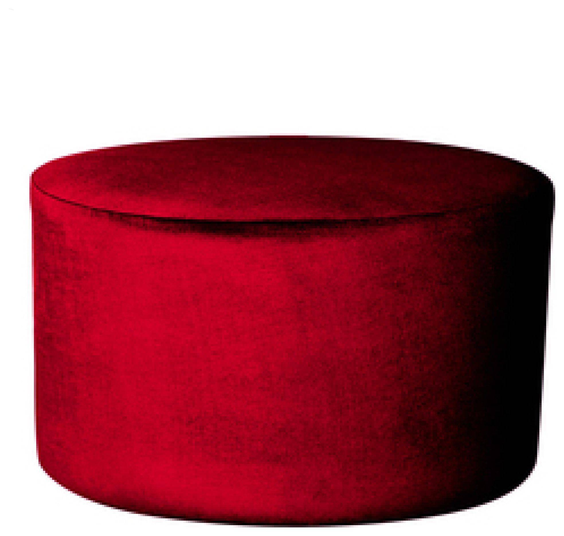 Пуф большой НОРМАН бархатный ярко-красный #322