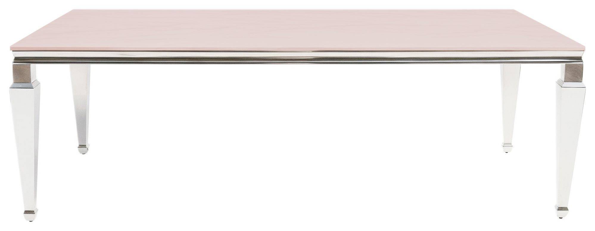 Аренда стол ПРЕЙ прямоугольный серебряный с бархатной ПУДРОВОЙ столешницей | Go Rent