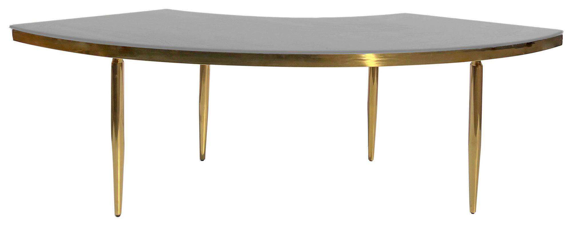Аренда Стол-волна Гейбл жемчужно-серый бархатный с золотом | Go Rent