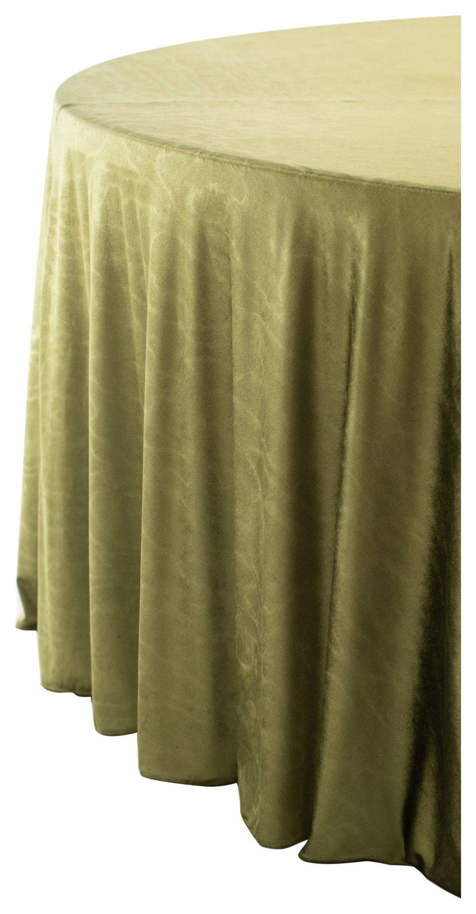 Скатерть бархатная круглая ИЛЕР зеленая #315