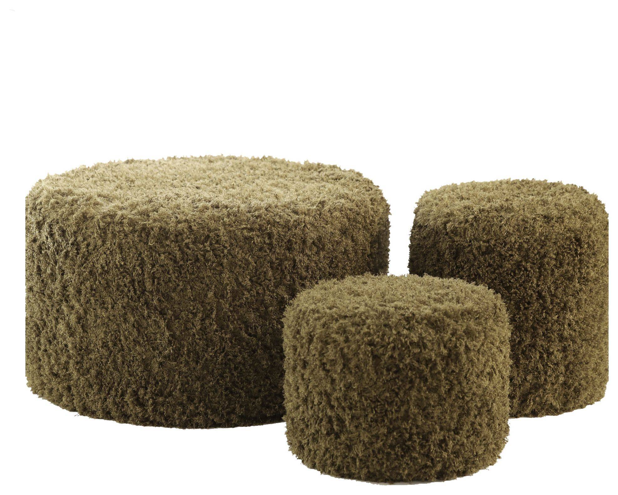 Пуф мшистый НОРМАН – набор из 3 #810