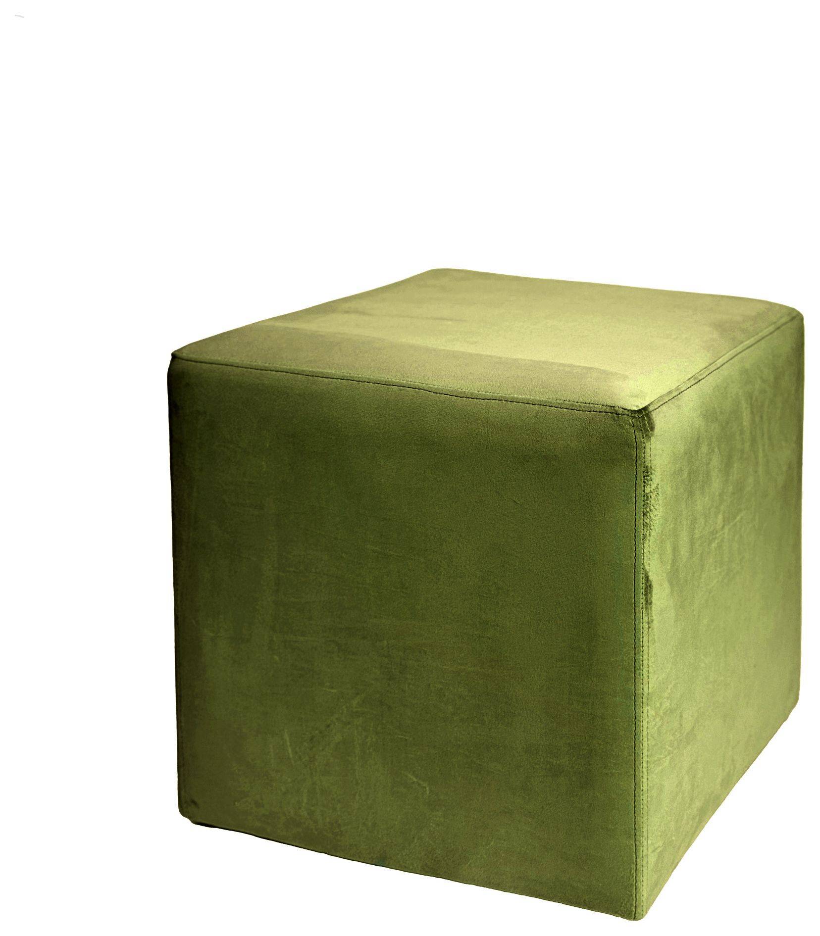 Пуф-куб средний АРНО бархатный зеленый #315