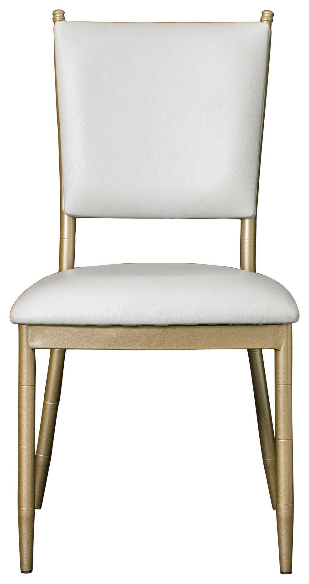 Аренда стул БРЭМ белый из эко-кожи с золотом | Go Rent