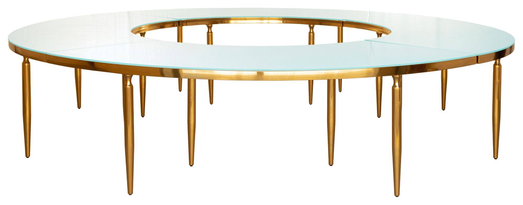 Стол-волна Гейбл бело-золотой 4 секции в аренду| Go Rent