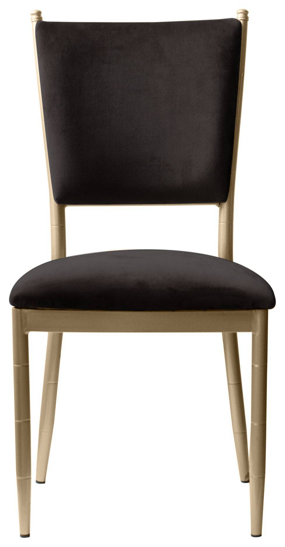 Стул золотой БРЭМ черный бархатный #424