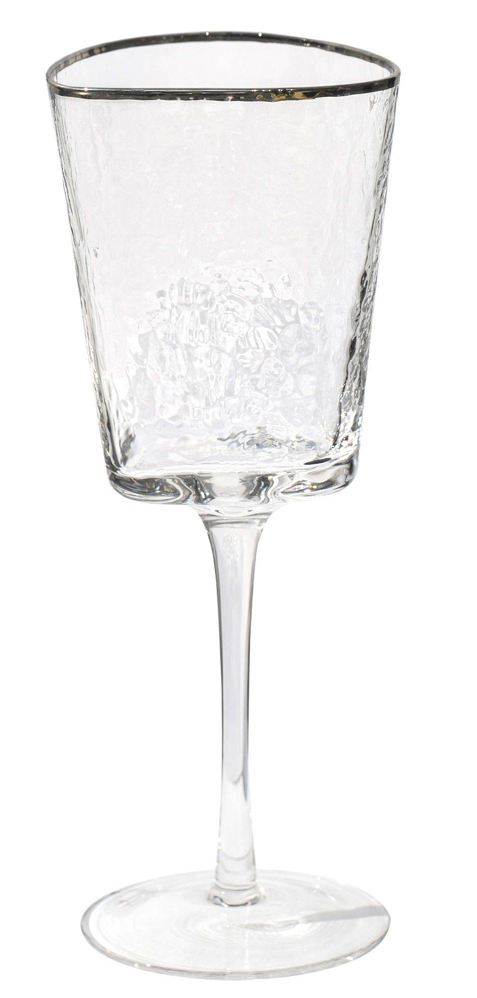 Бокал прозрачный с серебряным кантом ЭВАНС 390 мл