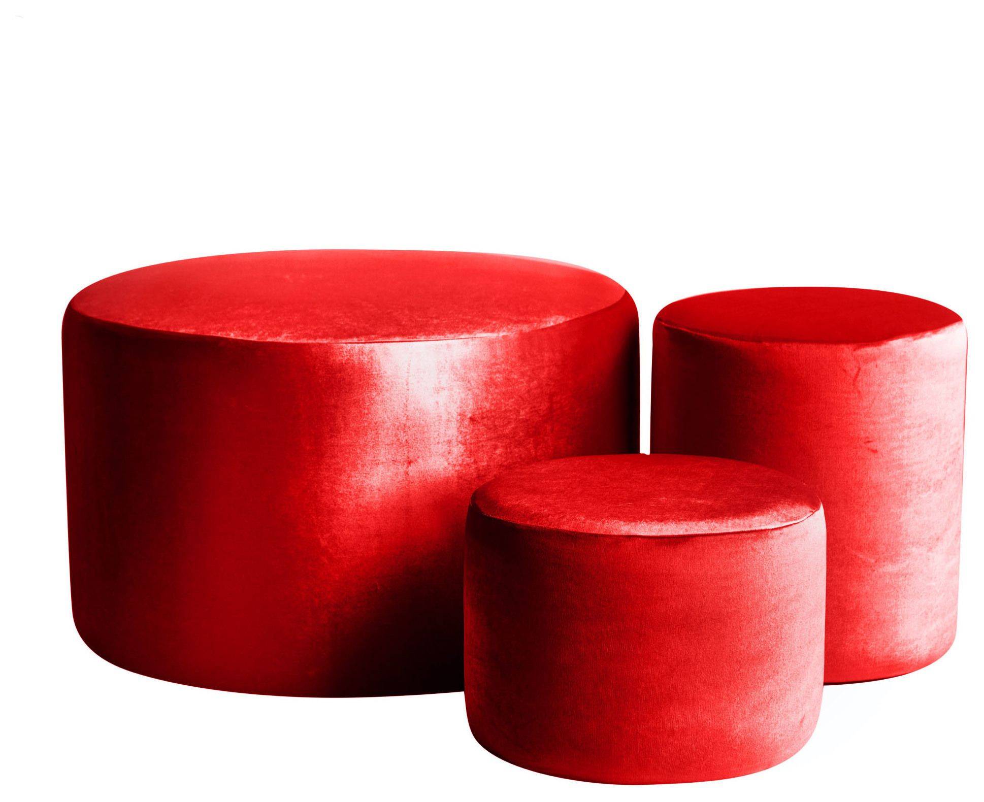 Пуфы НОРМАН красные – набор из 3 #323