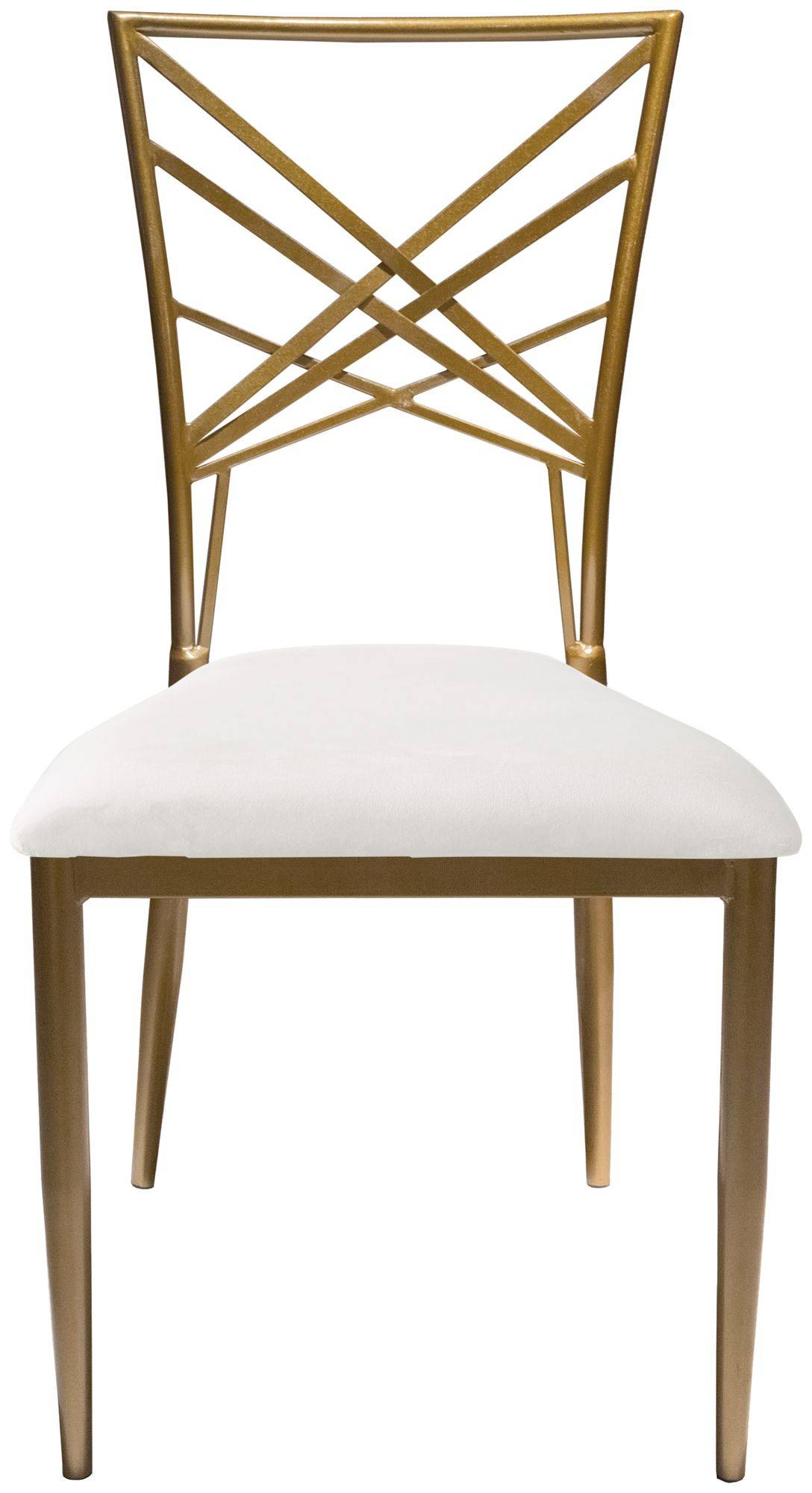 Стул золотой ОКТАВА белый бархатный #301