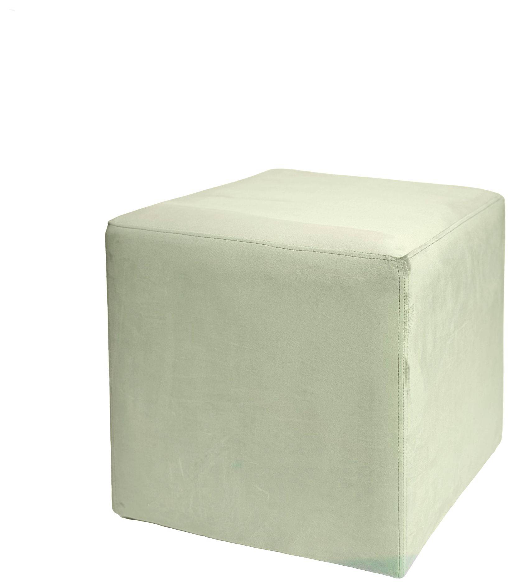 Бархатный пуф-куб АРНО папоротникового цвета