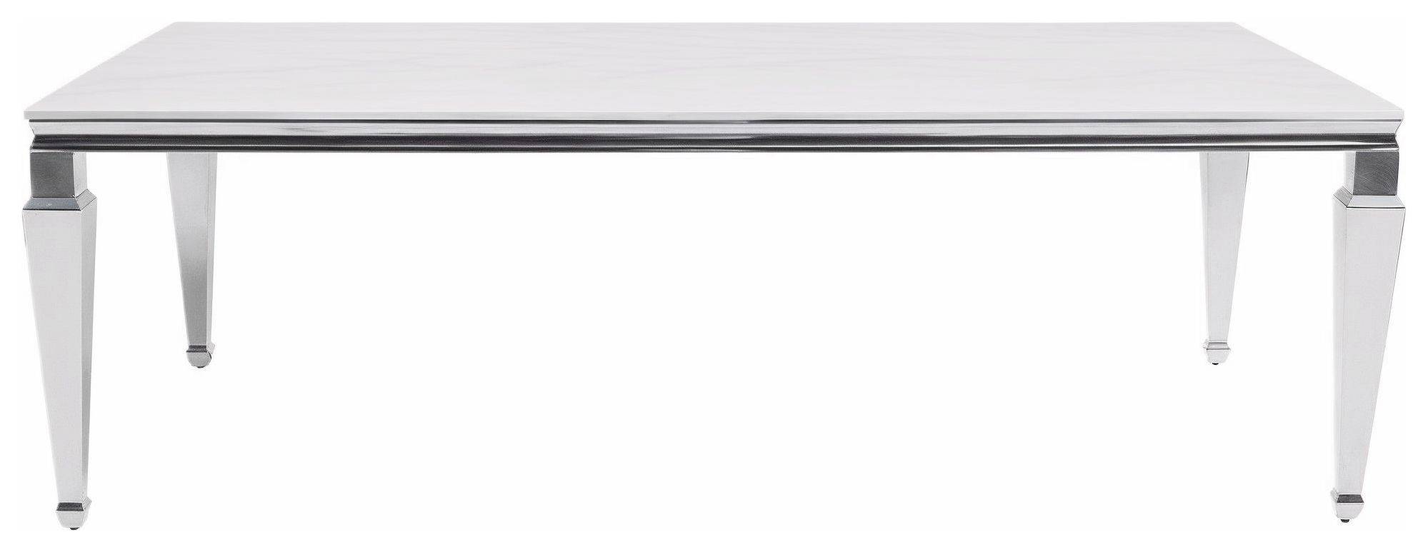 Аренда стол ПРЕЙ прямоугольный серебряный с бархатной БЕЛОЙ столешницей | Go Rent